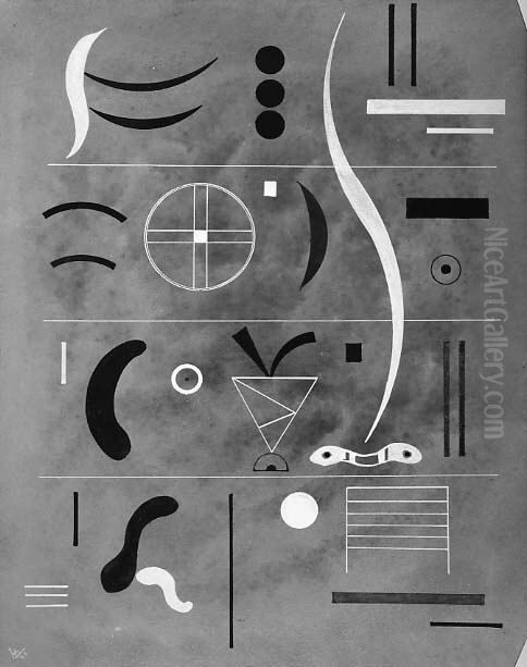 Four Parts Oil Painting by Wassily Kandinsky