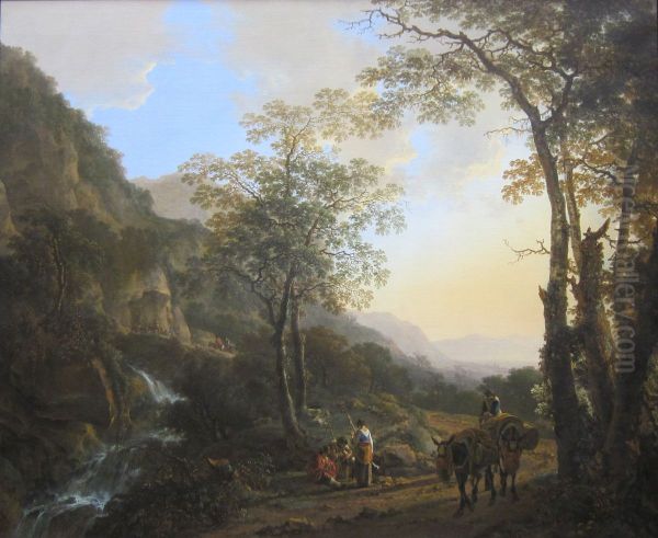 Zuidelijk berglandschap met rustende herders Oil Painting by Jan Both