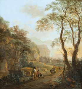 An ox-cart in the landscape