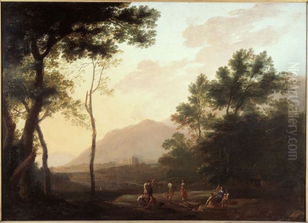 Dancers in a Landscape Oil Painting by Jan Both