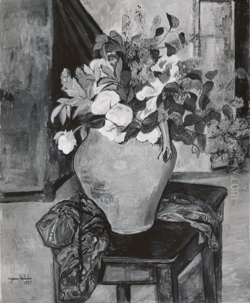 Lilacs and Peonies Oil Painting by Suzanne Valadon