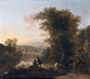 Meridional landscape with the Ponte Lucano over the Aniene and the grave of the Plautii