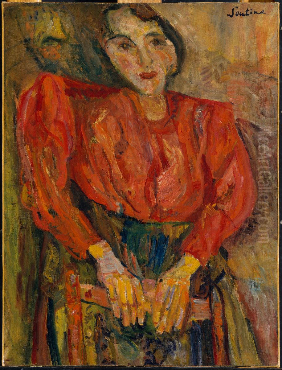 Woman in Red Blouse Oil Painting by Chaim Soutine
