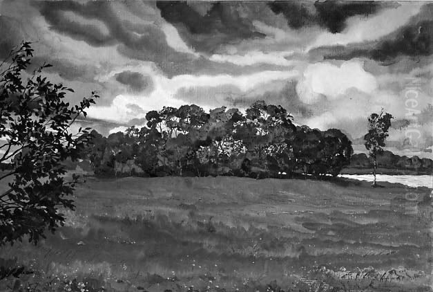 Sergievo Oil Painting by Konstantin Somov