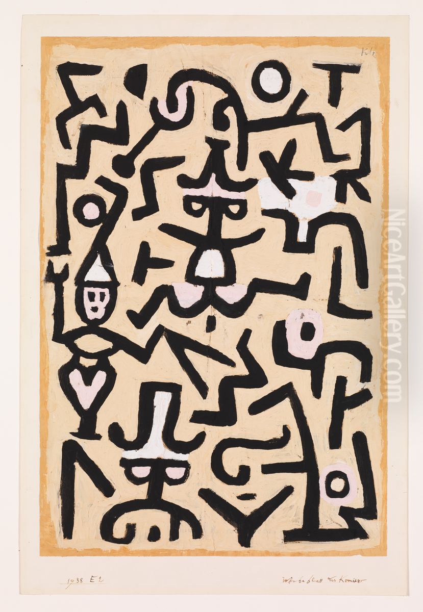 Comedians' Handbill Oil Painting by Paul Klee