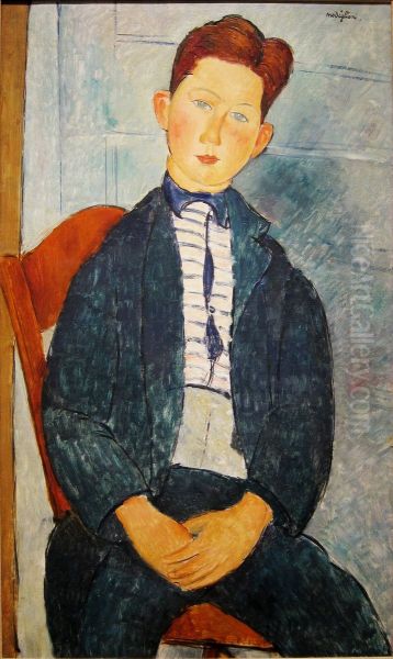 Le Chandail raye Oil Painting by Amedeo Modigliani