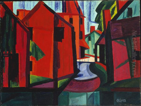 Little Falls, New Jersey Oil Painting by Oscar Bluemner