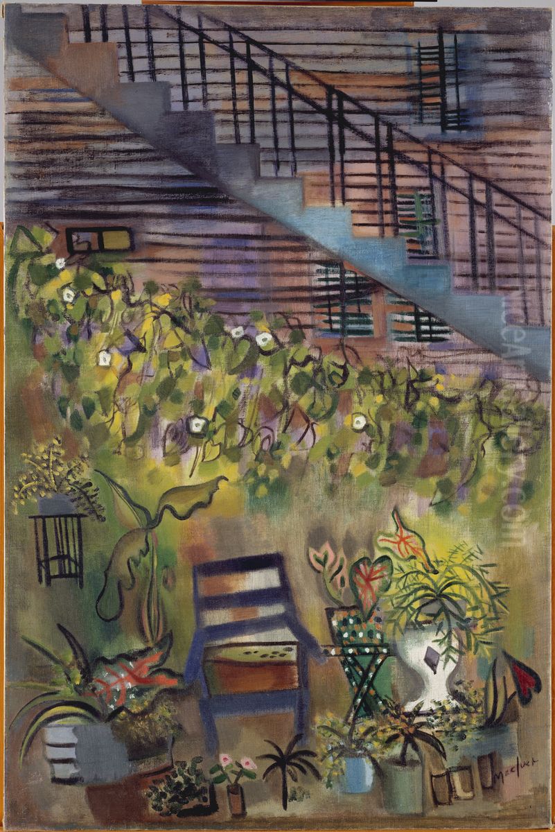 Carey's Backyard Oil Painting by Loren Maciver