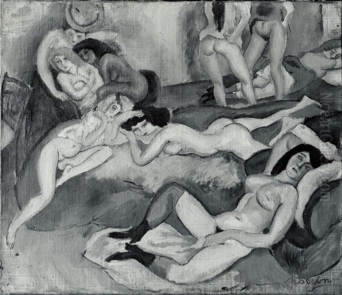 The Foolish Virgins Oil Painting by Jules Pascin