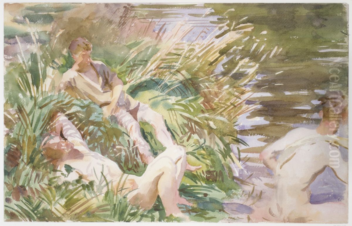 Tommies Bathing Oil Painting by John Singer Sargent