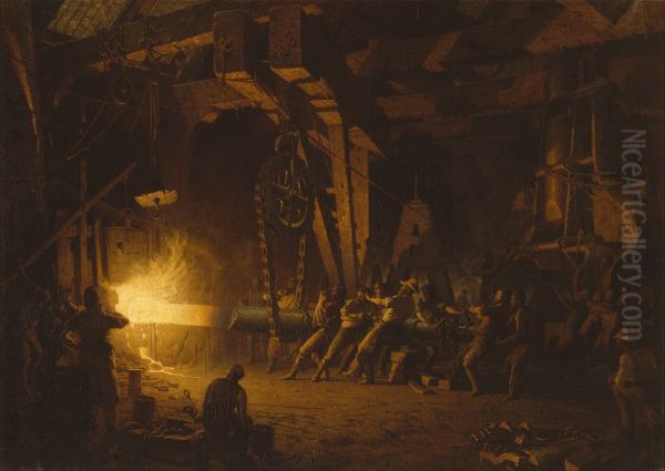 Forging the Shaft Oil Painting by John Ferguson Weir