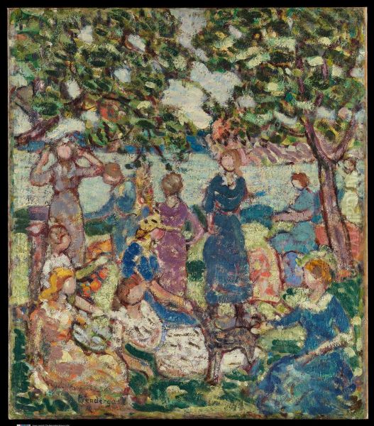 Picnic by the Inlet Oil Painting by Maurice Prendergast