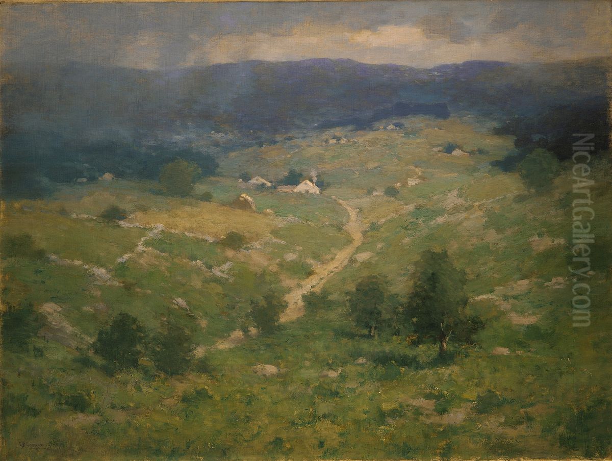 Clearing Off Oil Painting by Charlotte B. Coman