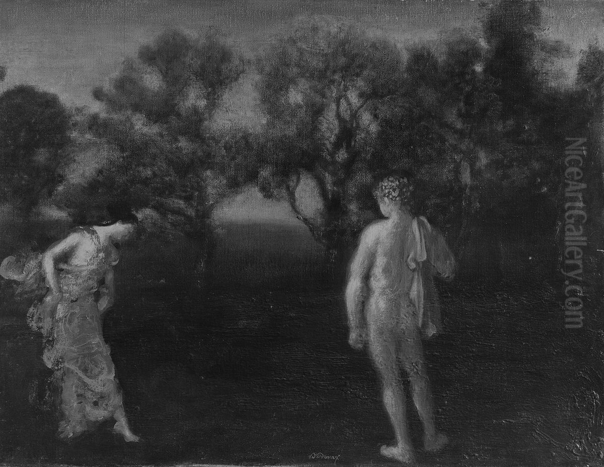 Athlete and Dancer Oil Painting by Arthur Bowen Davies