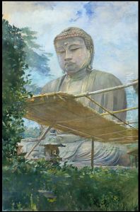 The Great Statue of Amida Buddha at Kamakura, Known as the Daibutsu, from the Priest's Garden