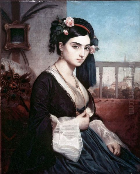 Oriental Lady Oil Painting by Marc-Charles-Gabriel Gleyre
