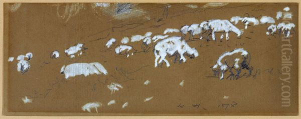 Sheep Oil Painting by Winslow Homer