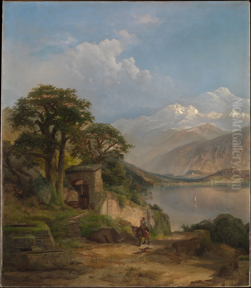 Lake Como Oil Painting by Thomas Moran