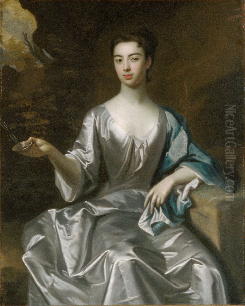 Portrait of a Woman, Called Maria Taylor Byrd Oil Painting by Godfrey Kneller