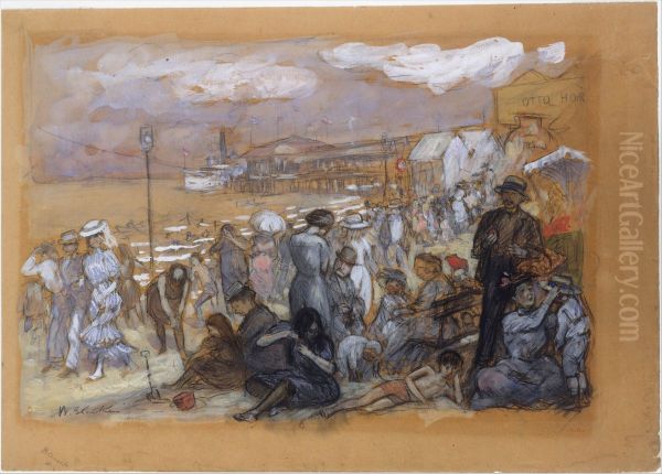 Afternoon at Coney Island Oil Painting by William James Glackens