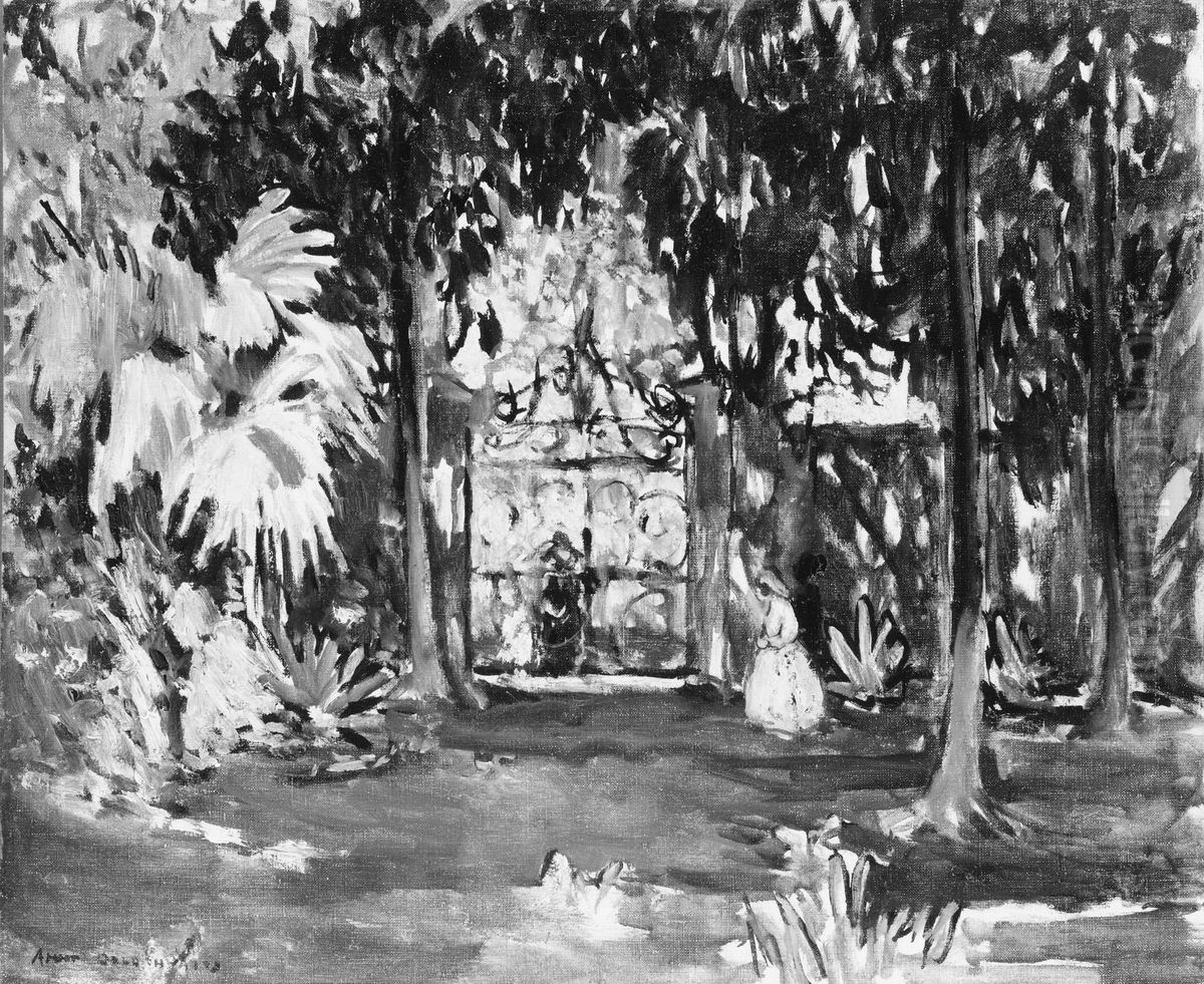 Garden Gate, Near Ascain #7 Oil Painting by Anne Goldthwaite