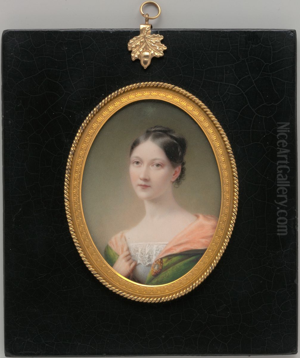 Portrait of a Lady Oil Painting by Charles C. Ingham