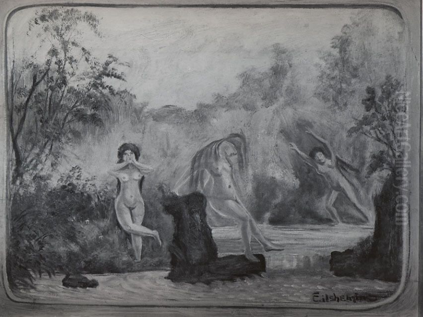 Swimming Party Oil Painting by Louis Eilshemius