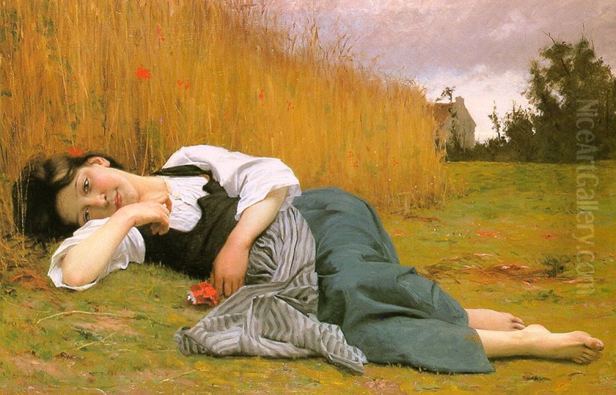 Rest at Harvest Oil Painting by William-Adolphe Bouguereau