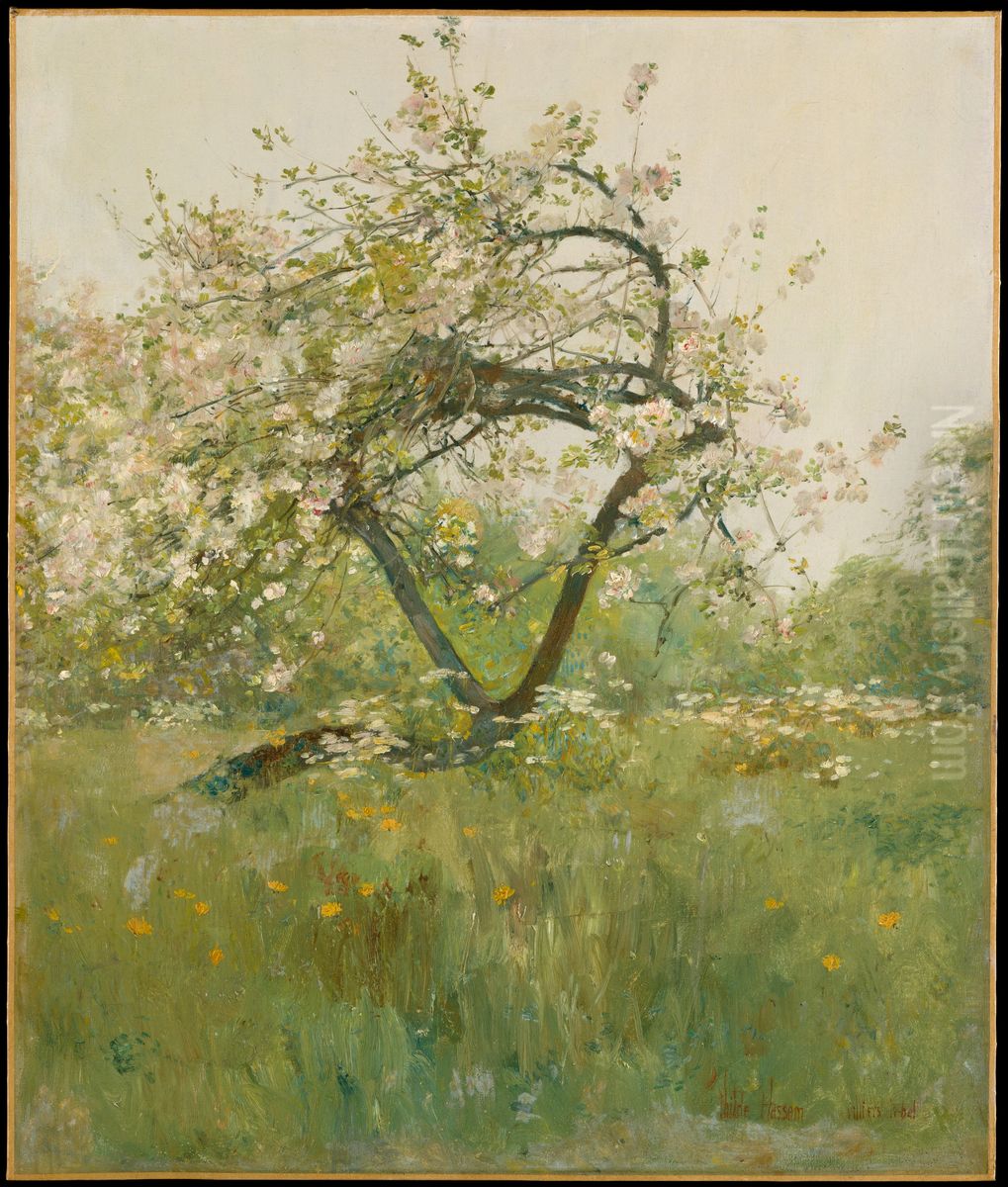 Peach Blossoms-Villiers-le-Bel Oil Painting by Childe Hassam