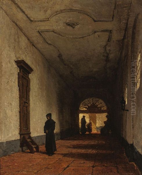 Kloostergang Minoritenklooster te Kleef Oil Painting by Johannes Bosboom