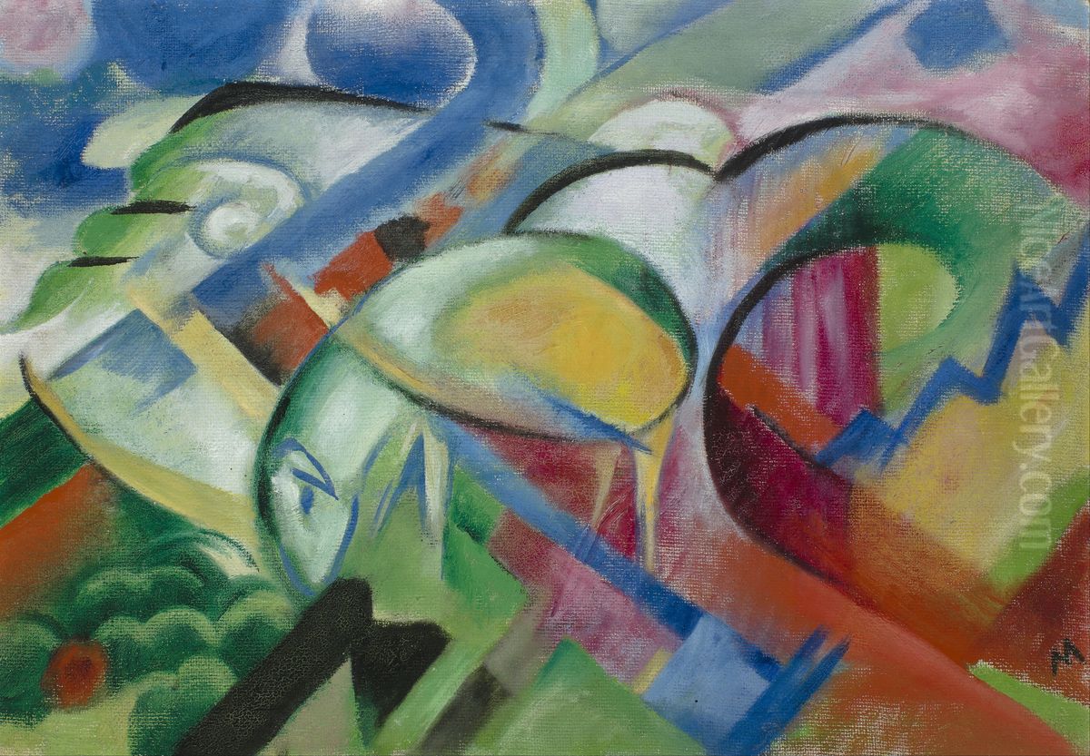 The Sheep Oil Painting by Franz Marc The Sheep Oil Painting by Franz Marc