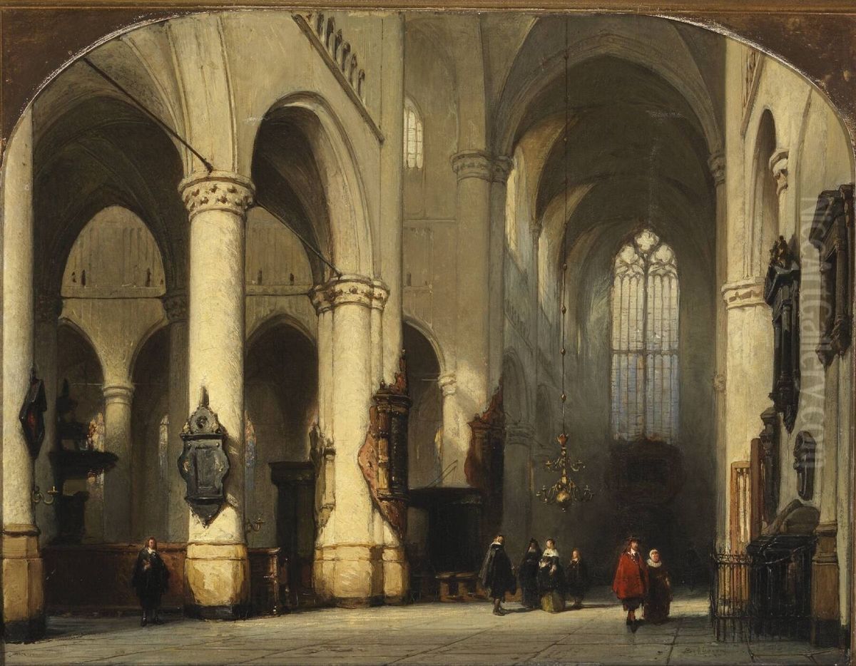 The Pieterskerk in Leiden Oil Painting by Johannes Bosboom The Pieterskerk in Leiden Oil Painting by Johannes Bosboom