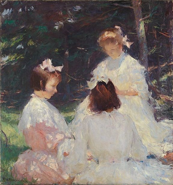 Children in Woods Oil Painting by Frank Weston Benson
