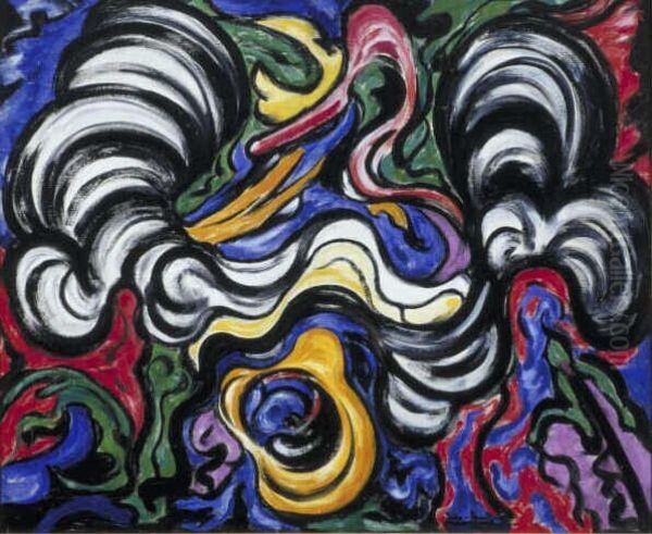 Composition in Colour No. 100 Oil Painting by Jacoba van Heemskerck
