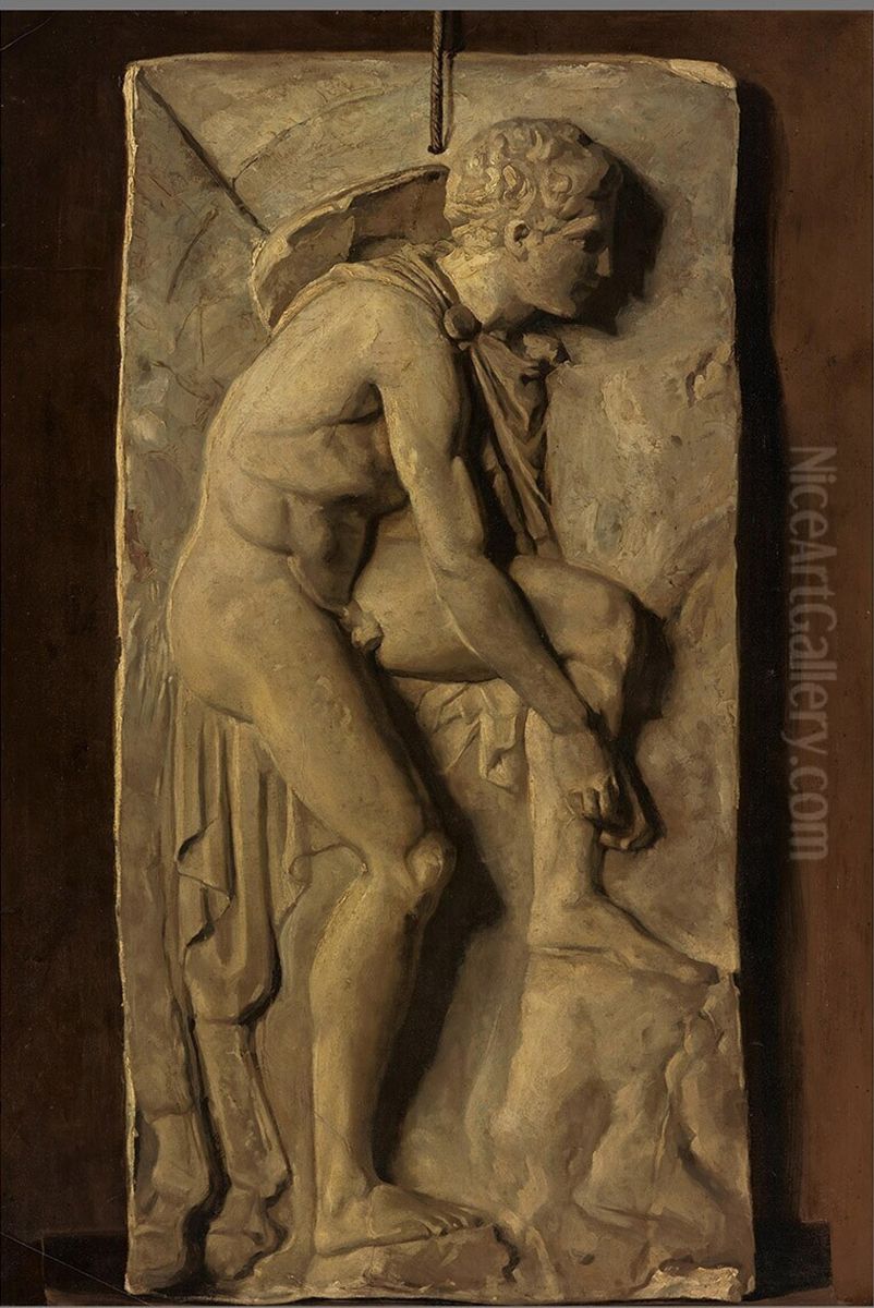 Study of a Plaster Relief Oil Painting by Piet Meiners