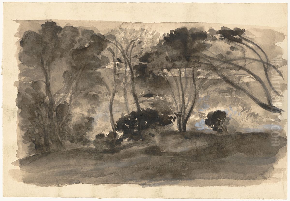 Black Trees II Oil Painting by Arthur Bowen Davies