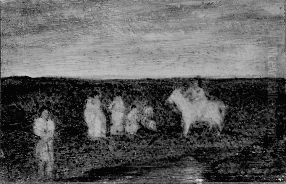 Landscape and Figures Oil Painting by Ralph Albert Blakelock