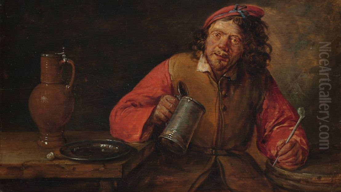 De drinker Oil Painting by Gillis van Tilborgh