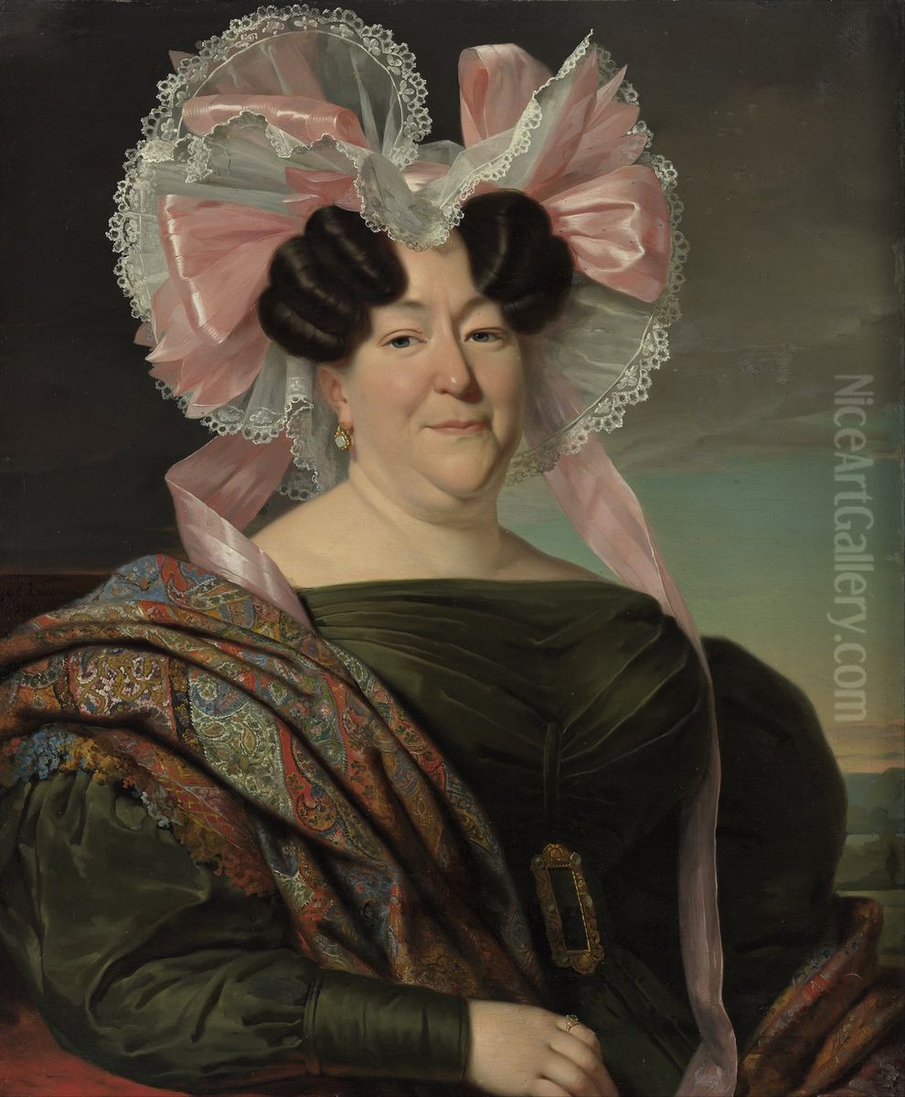 Portrait of an unknown woman Oil Painting by Jan Adam Kruseman