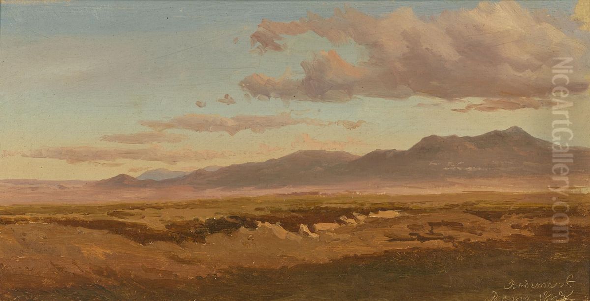 View at the Roman Campagna Oil Painting by Willem Bodemann