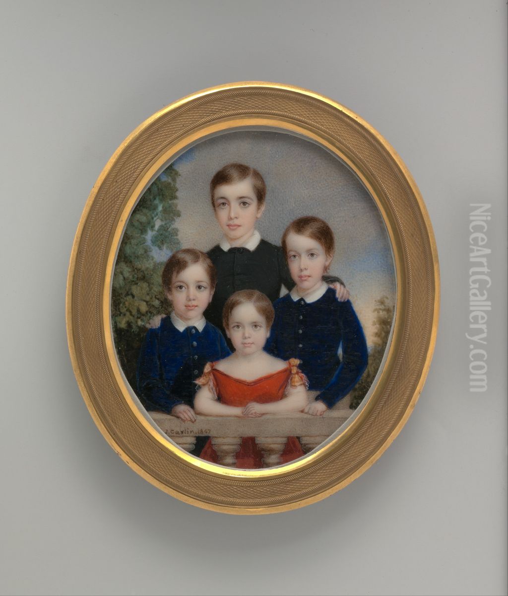 The Allen Children Oil Painting by John Carlin