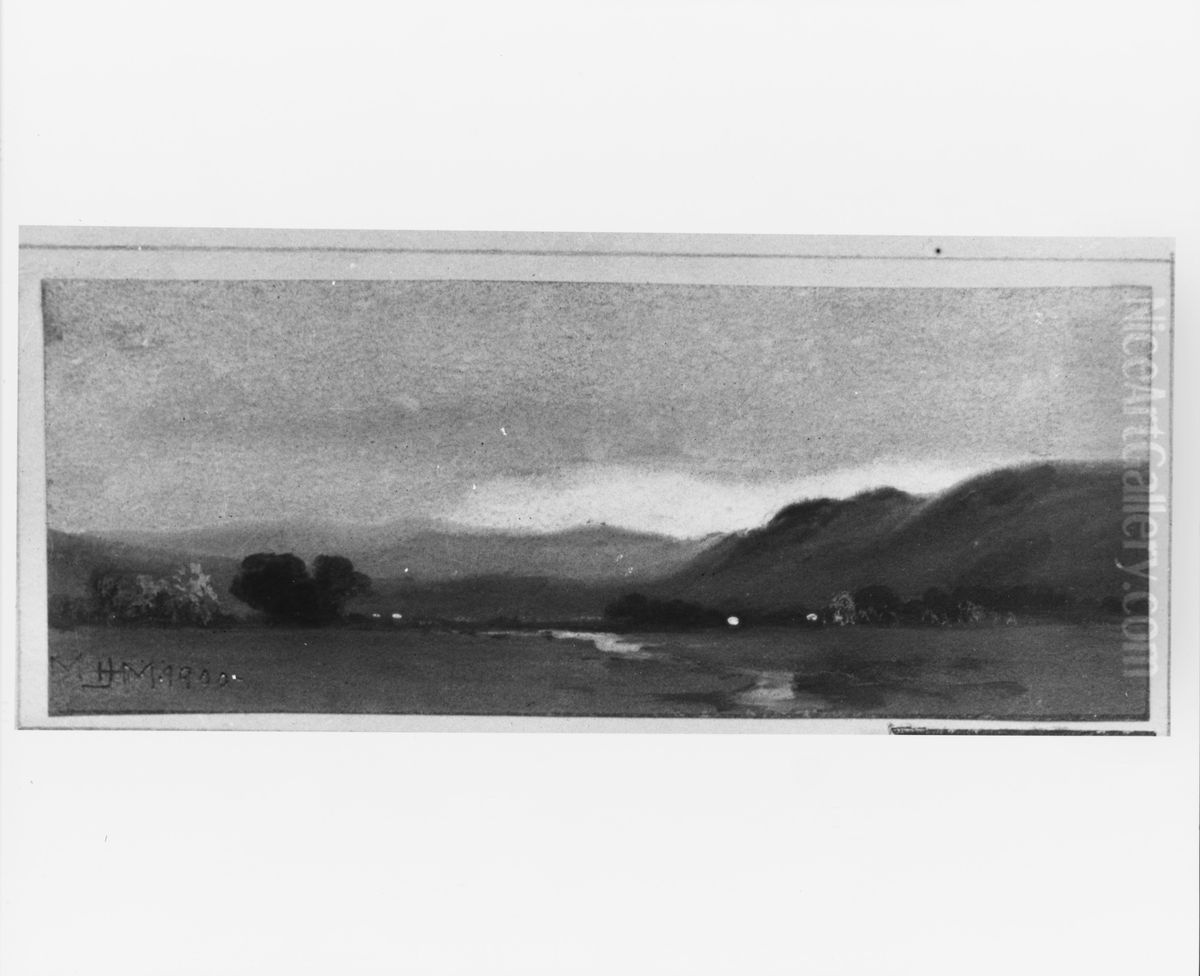 The Beginning of Autumn (Monument Mountain near Stockbridge)(from McGuire Scrapbook) Oil Painting by James Henry Moser