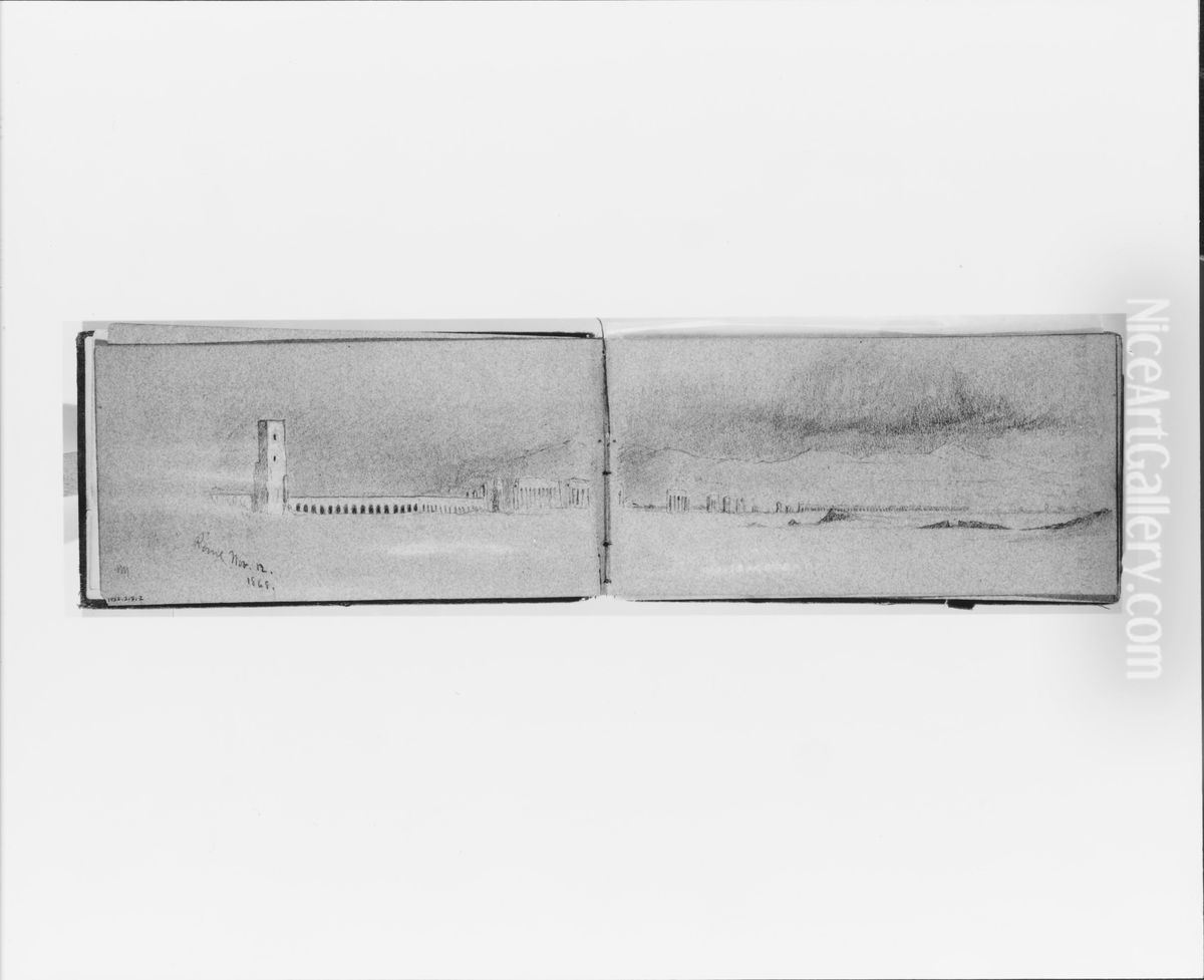 Roman Campagna, Nov. 12, 1868 (verso, from sketchbook) Oil Painting by Jervis McEntee