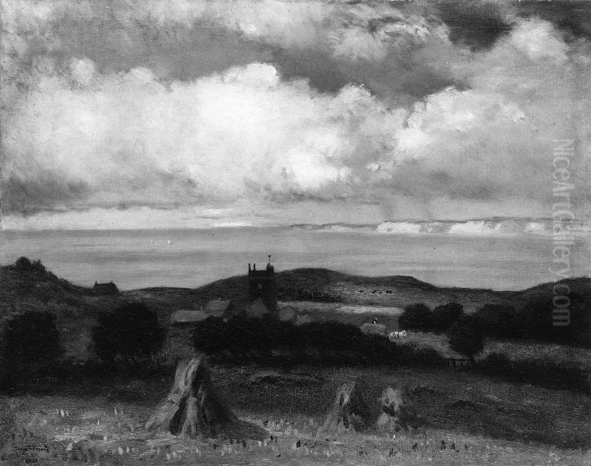 Chale, Isle of Wight, Looking Towards the Needles Oil Painting by George Henry Bogert