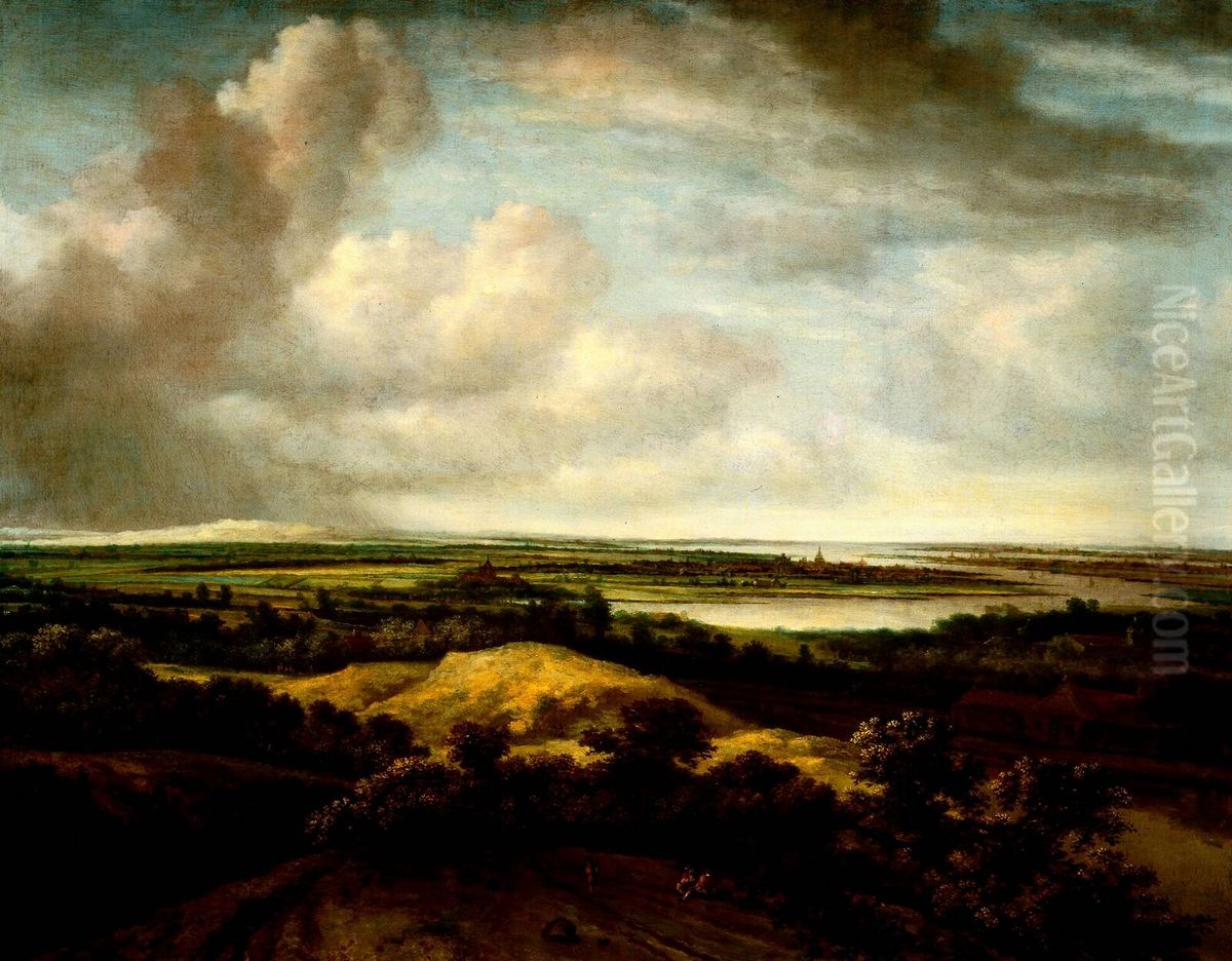 Panoramic River Landscape Oil Painting by Philips Koninck