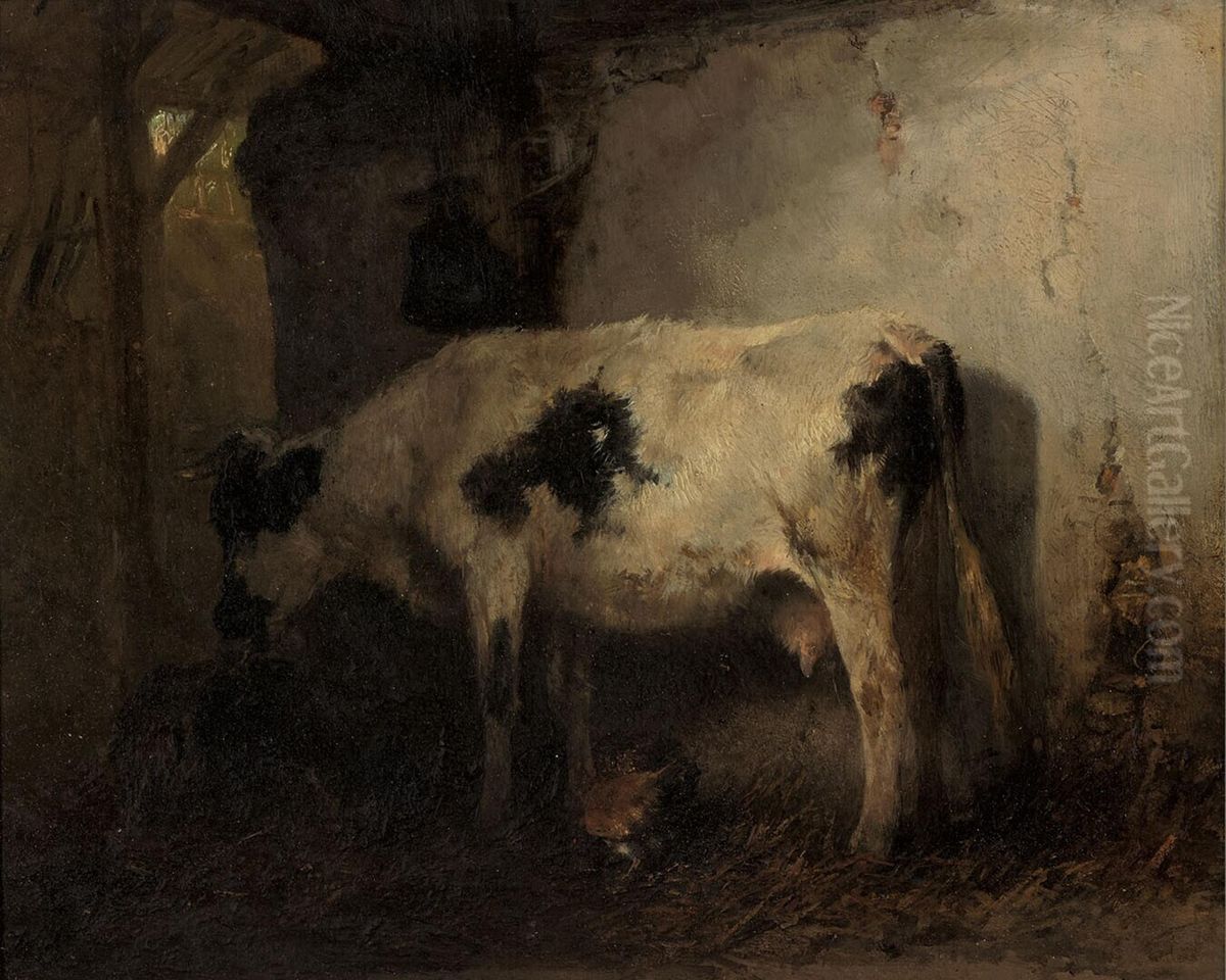 Koe in stal Oil Painting by Anton Mauve