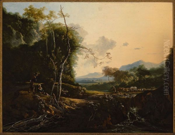 Italianate landscape Oil Painting by Adam Pynacker