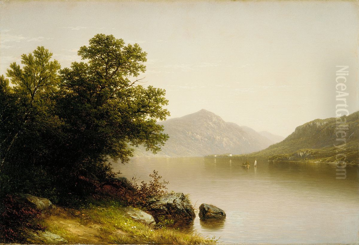 Lake George Oil Painting by John William Casilear