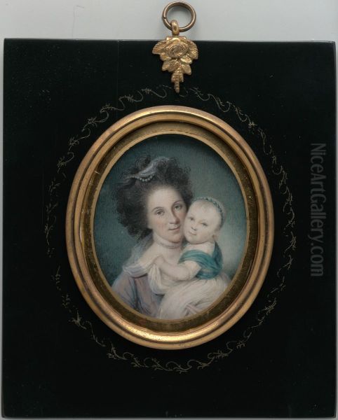 Mrs. Charles Willson Peale (Rachel Brewer) and Baby Eleanor Oil Painting by Charles Willson Peale