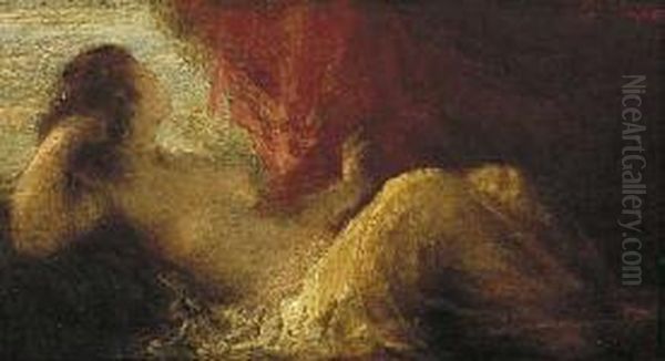 Liggend vrouwelijk naakt. Oil Painting by Henri Fantin-Latour